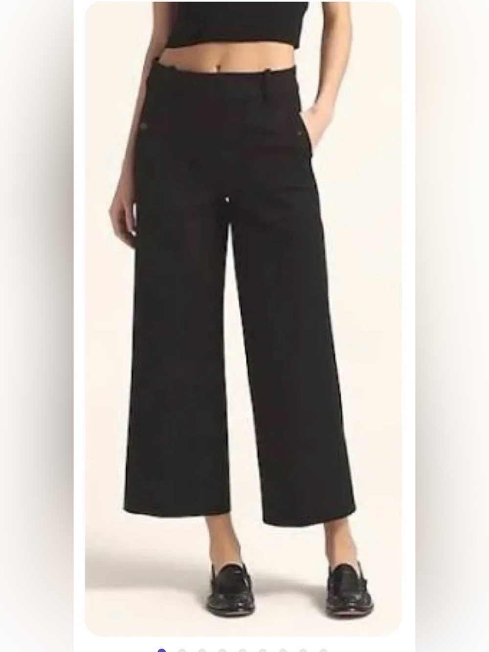 J.Crew Sydney Wide Leg Cropped Pants Black Size 10 #BF404